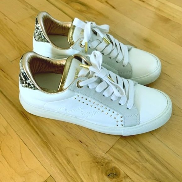 Zadig & Voltaire Women's White/Gold Sneakers - Picture 1 of 4
